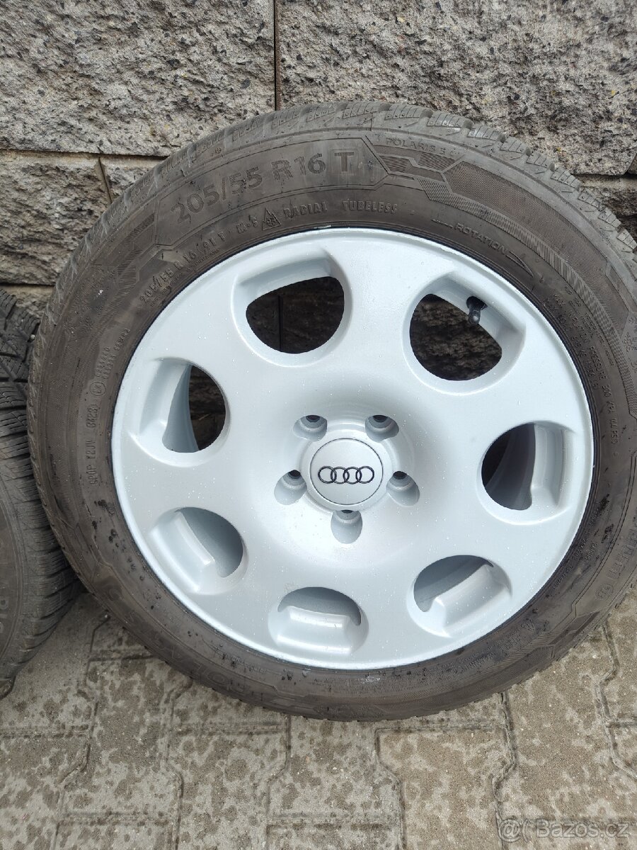 ALU disky originál Audi 5x112 r16 zimní pneu - 3