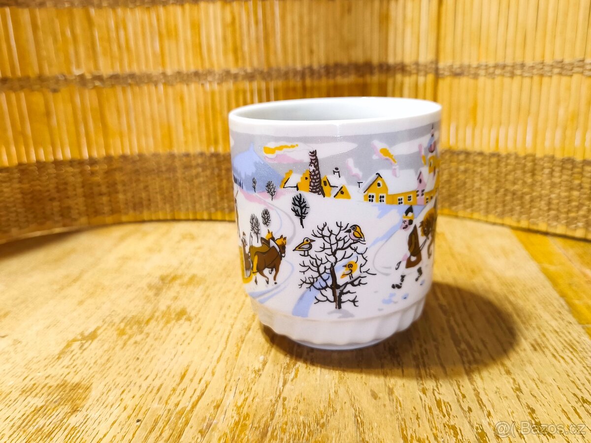 Starožitný vánoční hrneček s koněm - 3