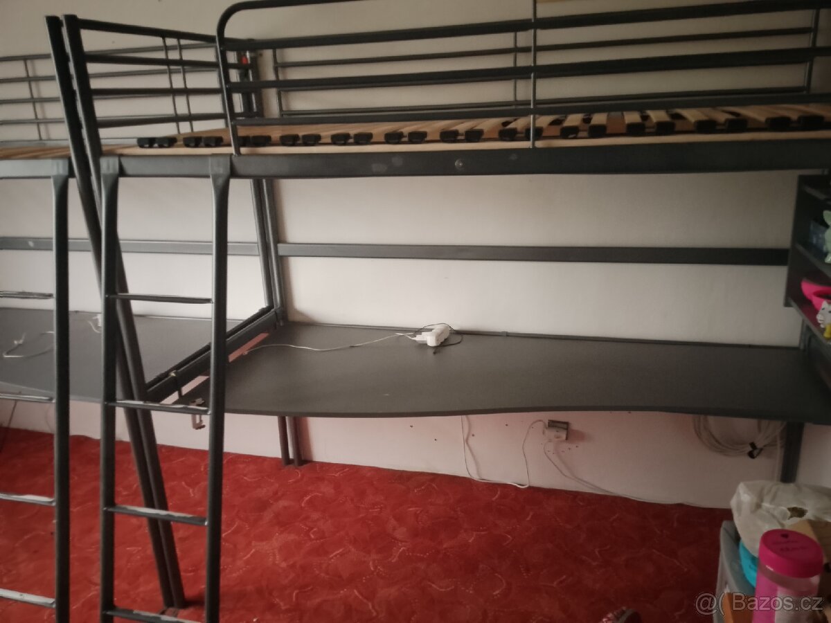 Vyvýšená kovová postel - 3