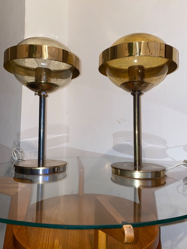 Retro párové stolní lampy- Kamenický Šenov 70.léta - 3