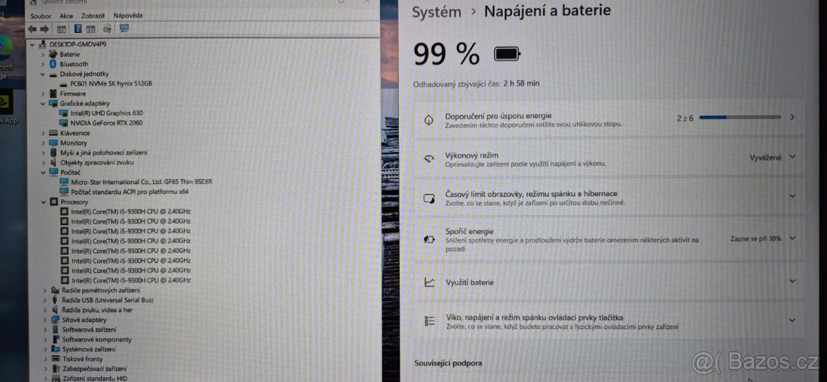 MSI, i5-9300H 4/8x 4,1GHz, 32GB DDR4, 512GB SSD, RTX2060 - 3