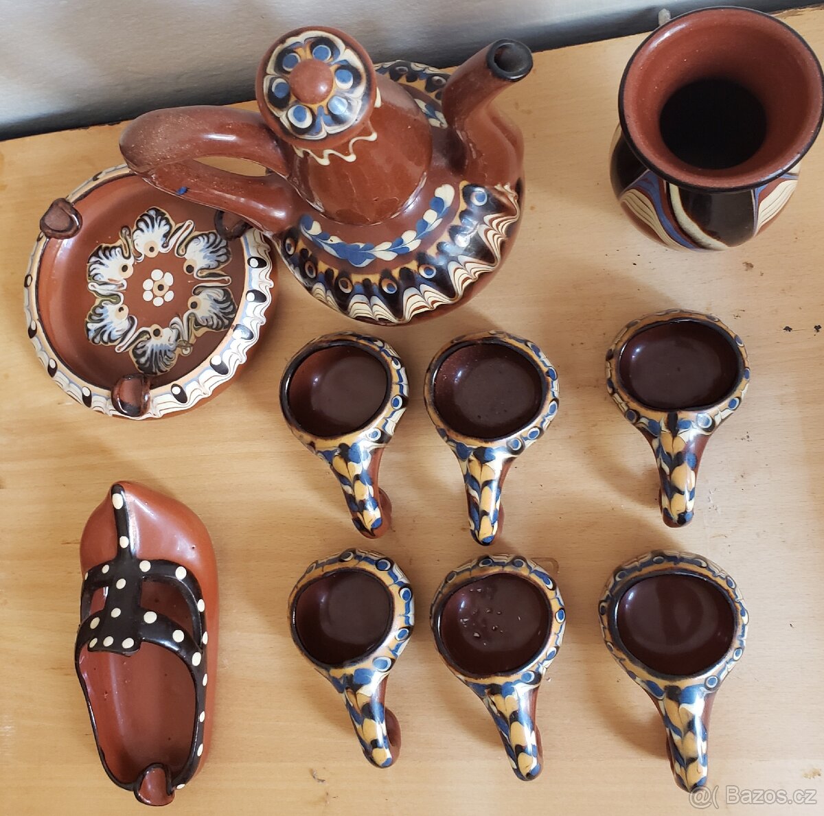 Čajová souprava. Stará. S konvicí na čaj. - 3