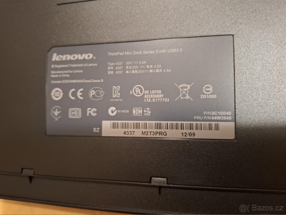 ThinkPad Mini Dock USB 3.0 (FRU 04W3940) + 90W zdroj - 3
