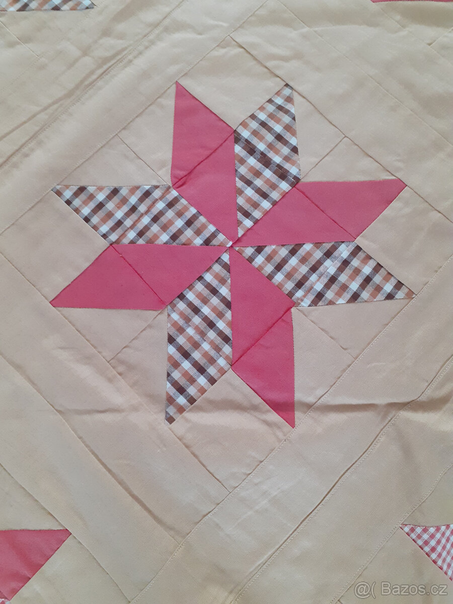 Retro patchworkový přehoz 230 cm x 230 cm - 3