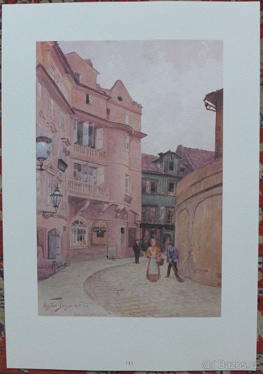Václav Jansa - Sada 12 akvarelů ze staré Prahy - 3
