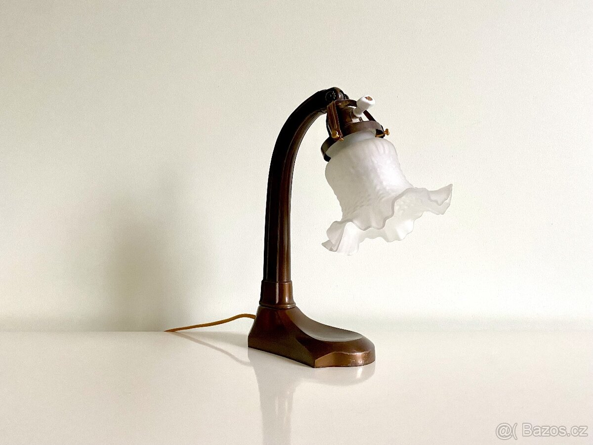 Stará secesní stolní lampa lampička, možná na zeď - 3