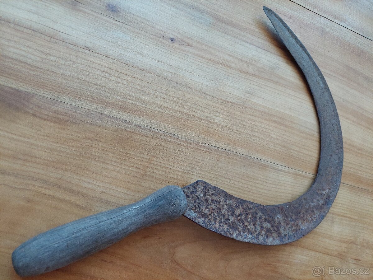 Klasický starý retro vintage ruční srp sekání trávy - SLEVA - 3