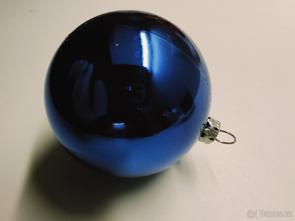 Vánoční baňky, modré, 7 cm, balení 9 ks - 3