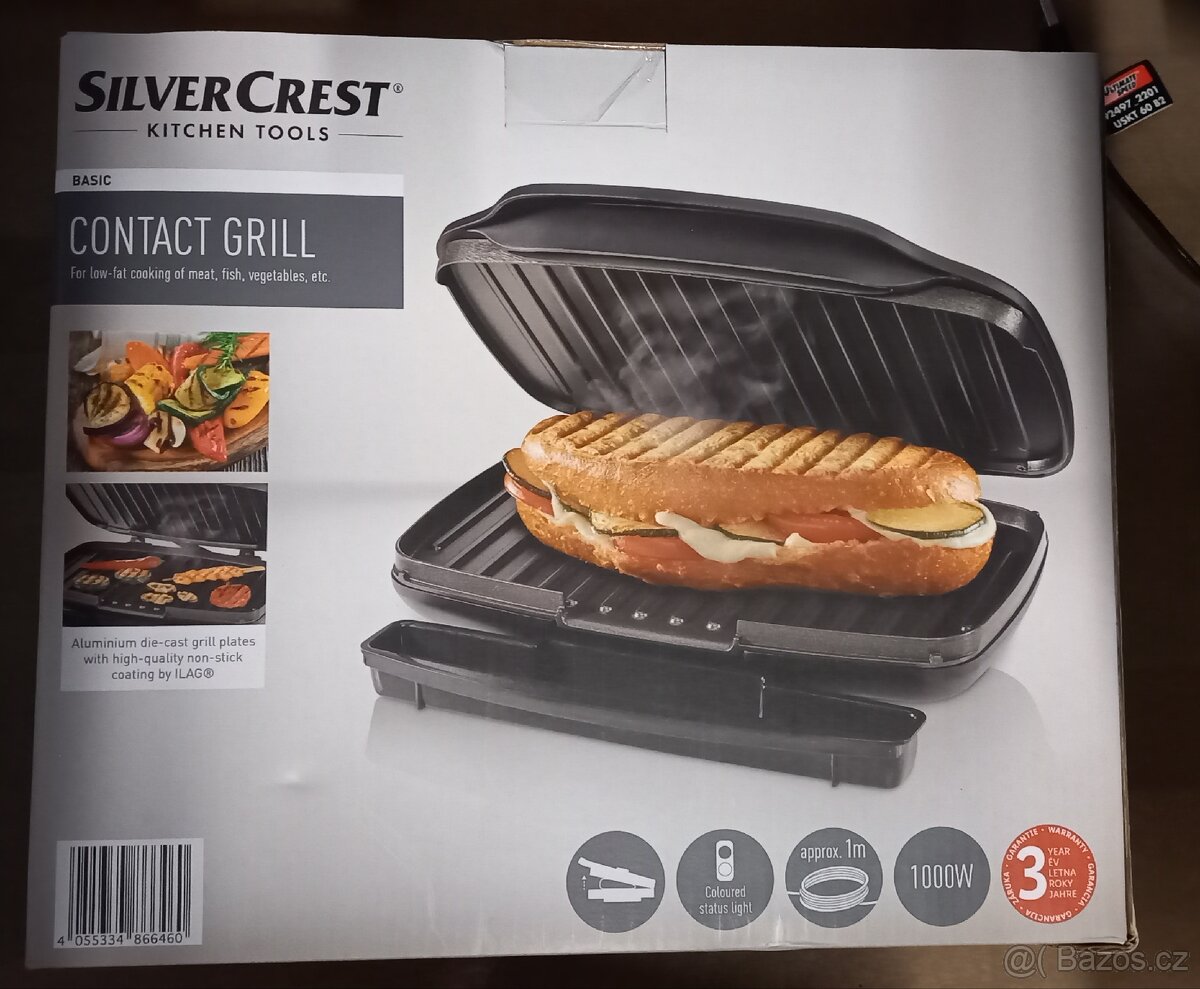 Kontaktní gril panini skg1000 , nový - 3