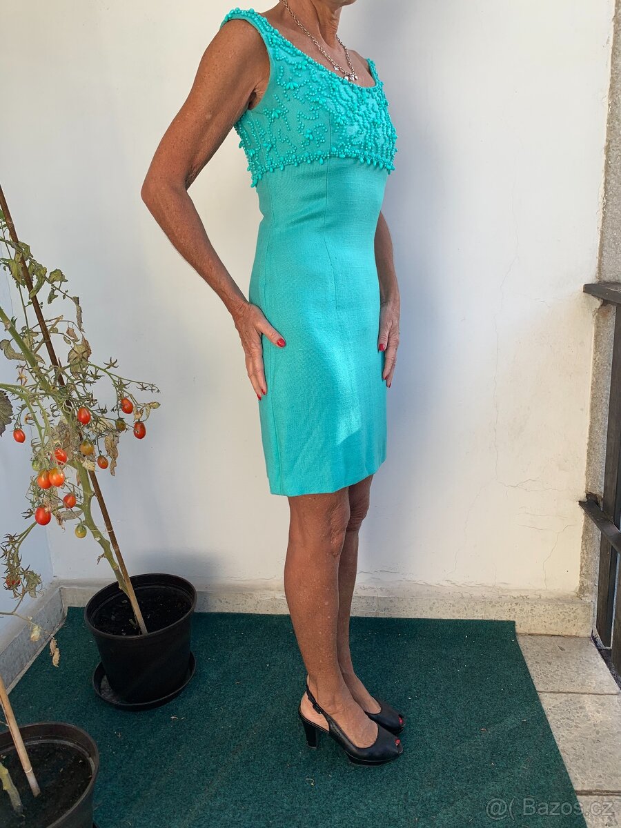 společenské vintage šaty - vel. XS - 3