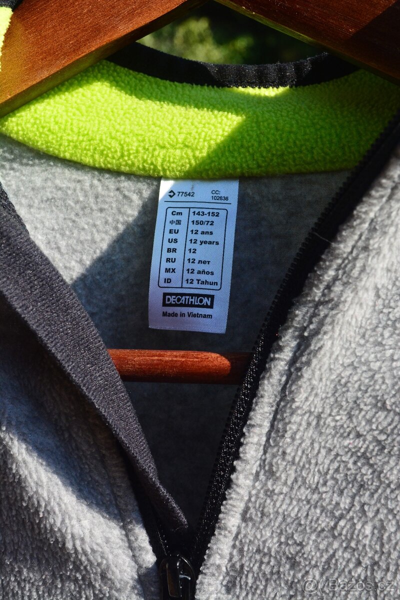 Dětská fleecová mikina zn. QUECHUA, šedá - 3