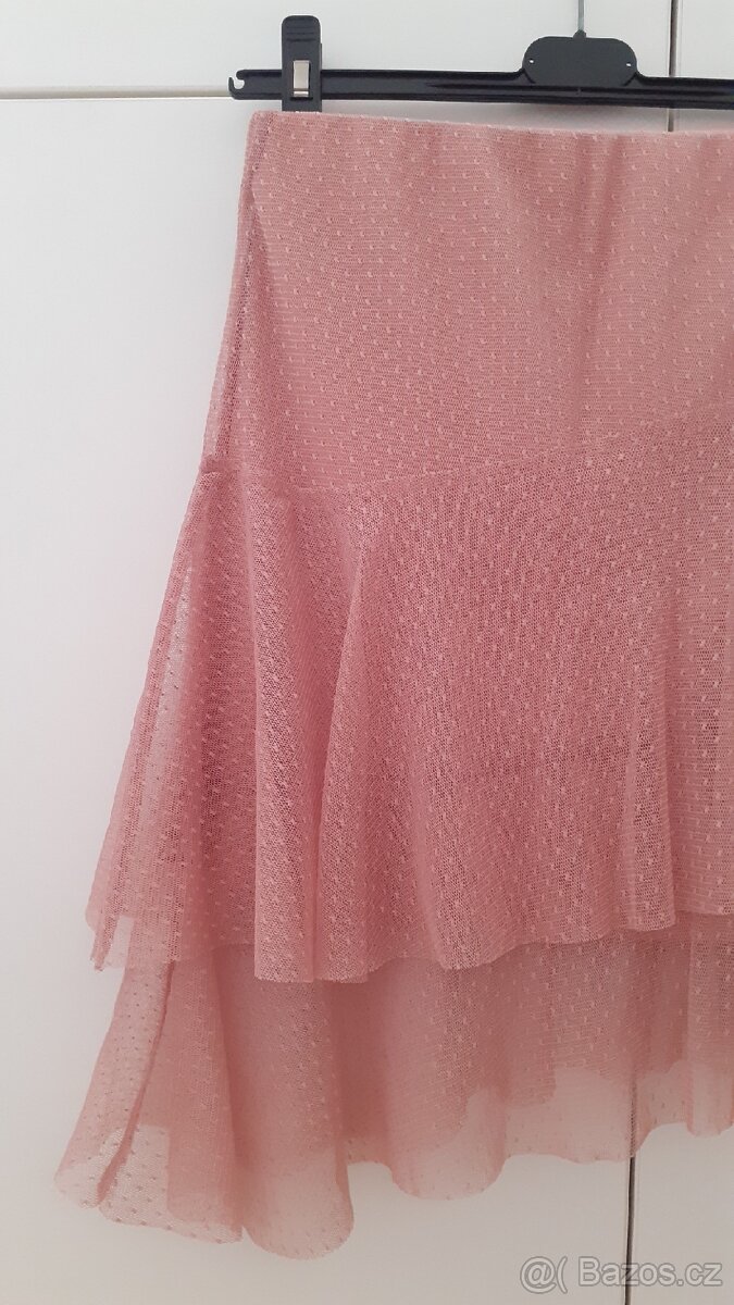 Růžová sukně s volánem Cropp - 3