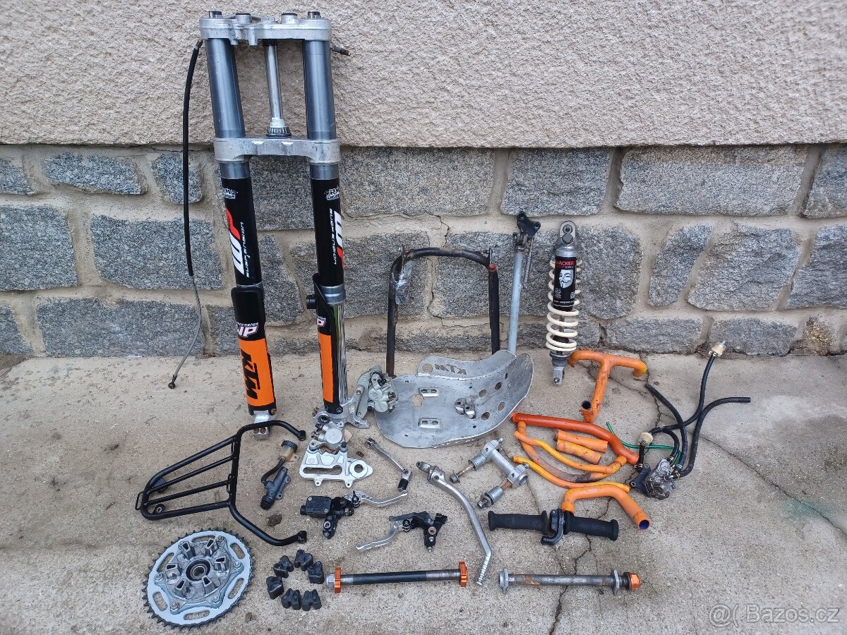 KTM LC4 640 - 620 KOLA, TLUMIČE, PUMPY, BRZDIČE ...