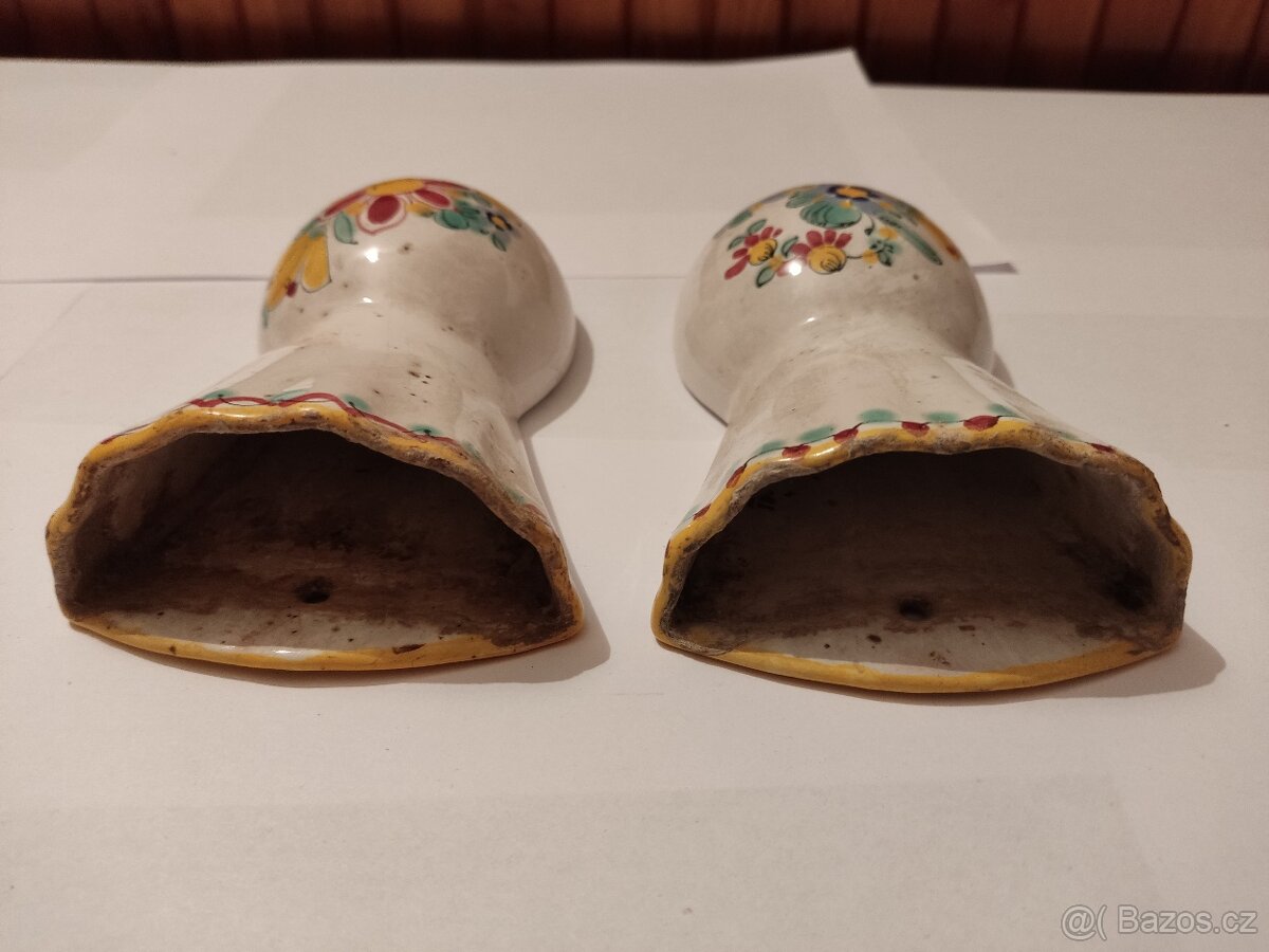 Závěsné keramické vázy – ručně malované, pár - 3