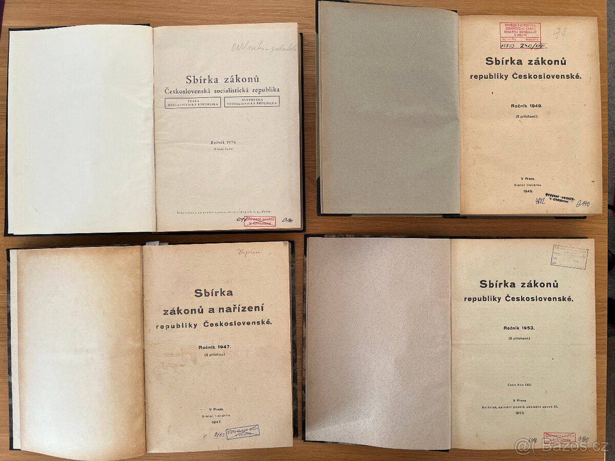 4x Sbírka zákonů (r. 1947, 1949, 1953 a 1978) - 3