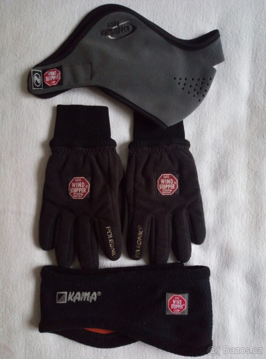 GORE WINDSTOPPER:Rukavice,čelenka,maska - 3