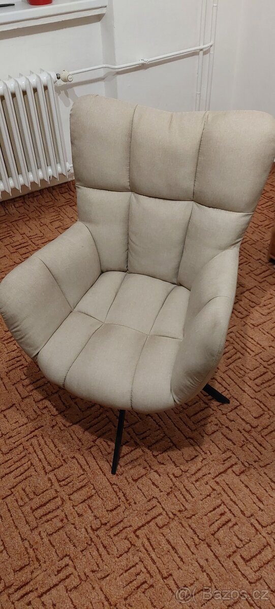 Béžové otočné křeslo - 3