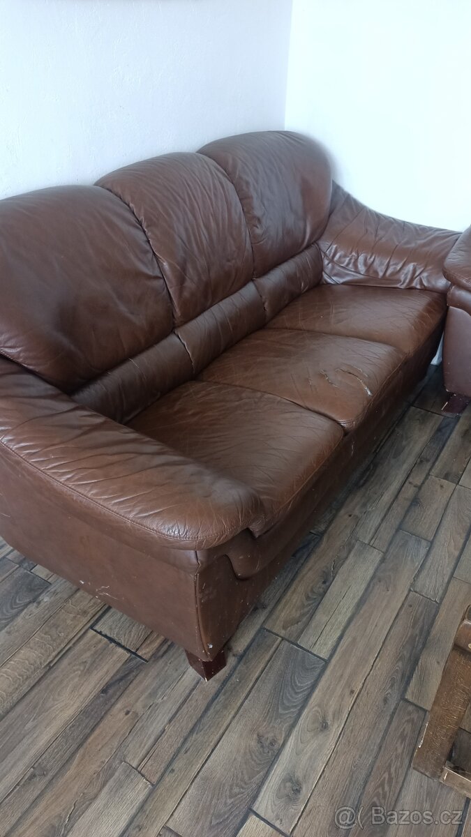 Sedací souprava kožená - 3