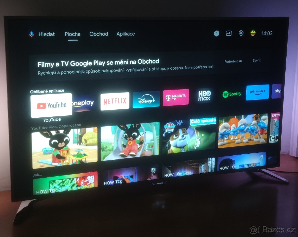REZERVACE-4K Philips android 55" 139cm Netflix oneplay, - 3