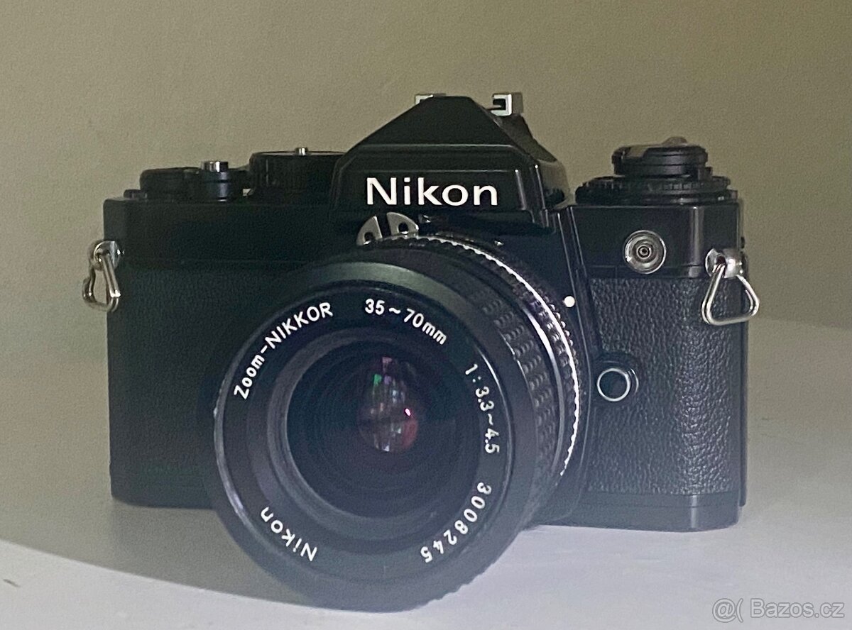 Nikon FE – černý, perfektní stav + Zoom Nikkor 35–70mm f/3,3 - 3