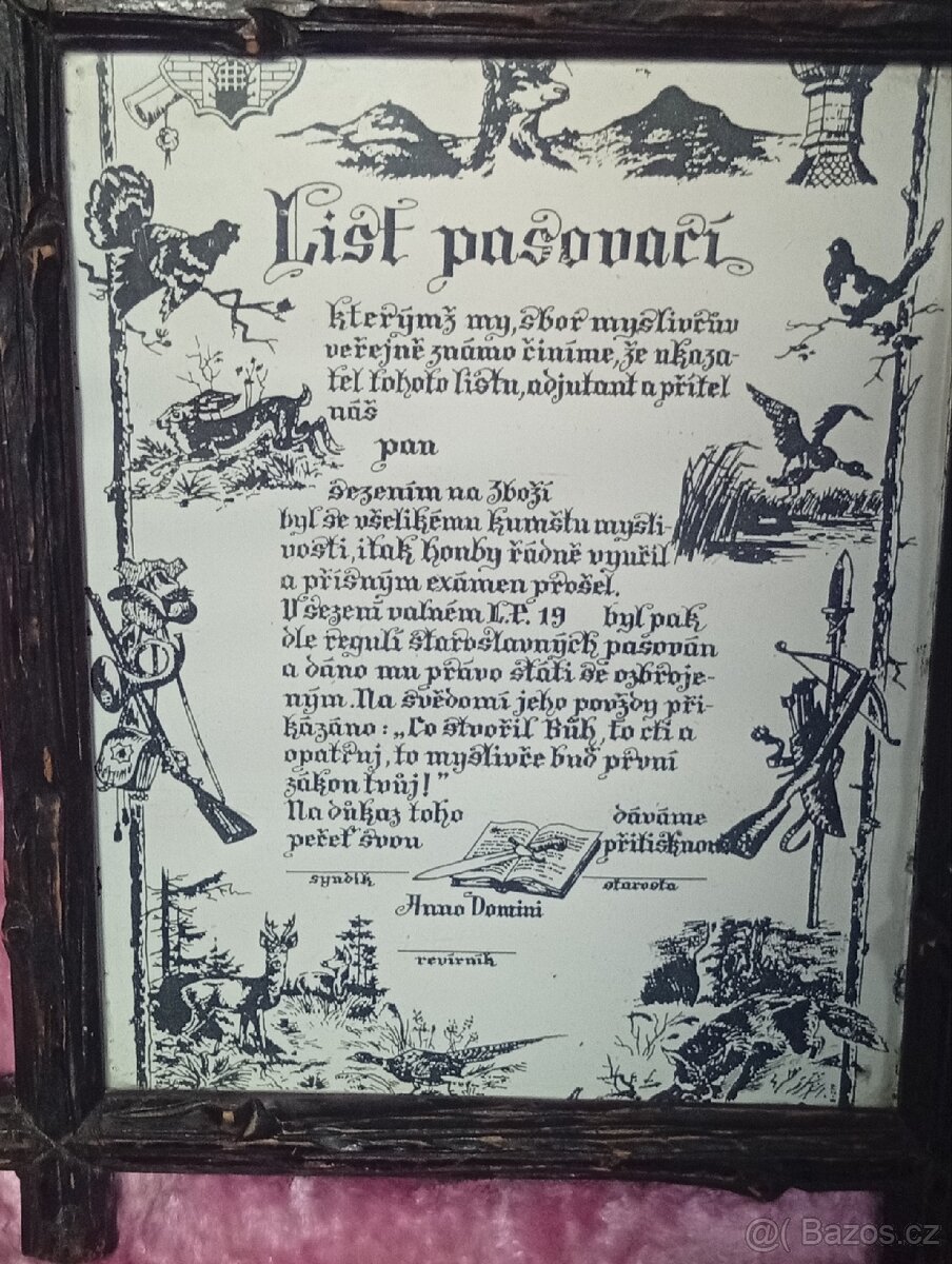 STAROŽITNÝ RÁMEČEK SE SKLEM 32 x 25 cm - 3