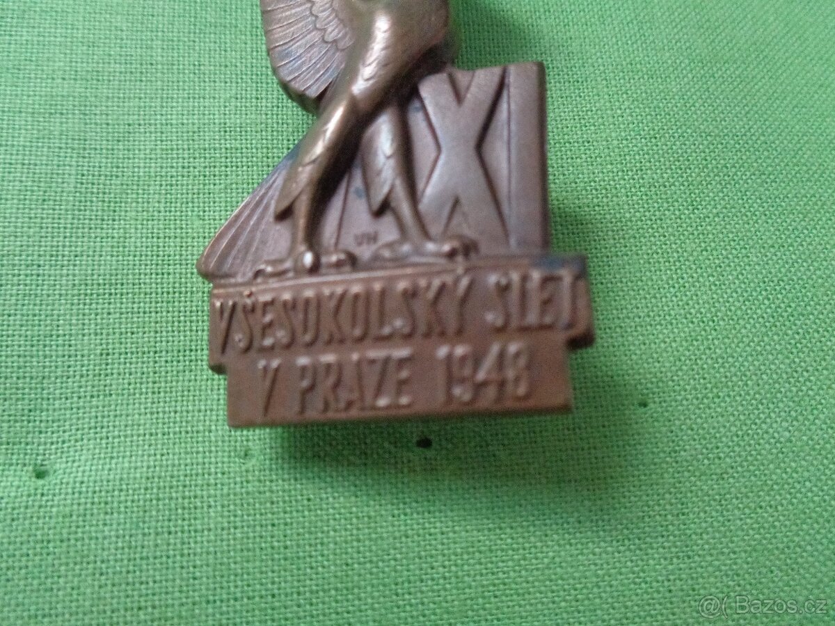 Starý odznak "Všesokolský slet v Praze 1948" - 3