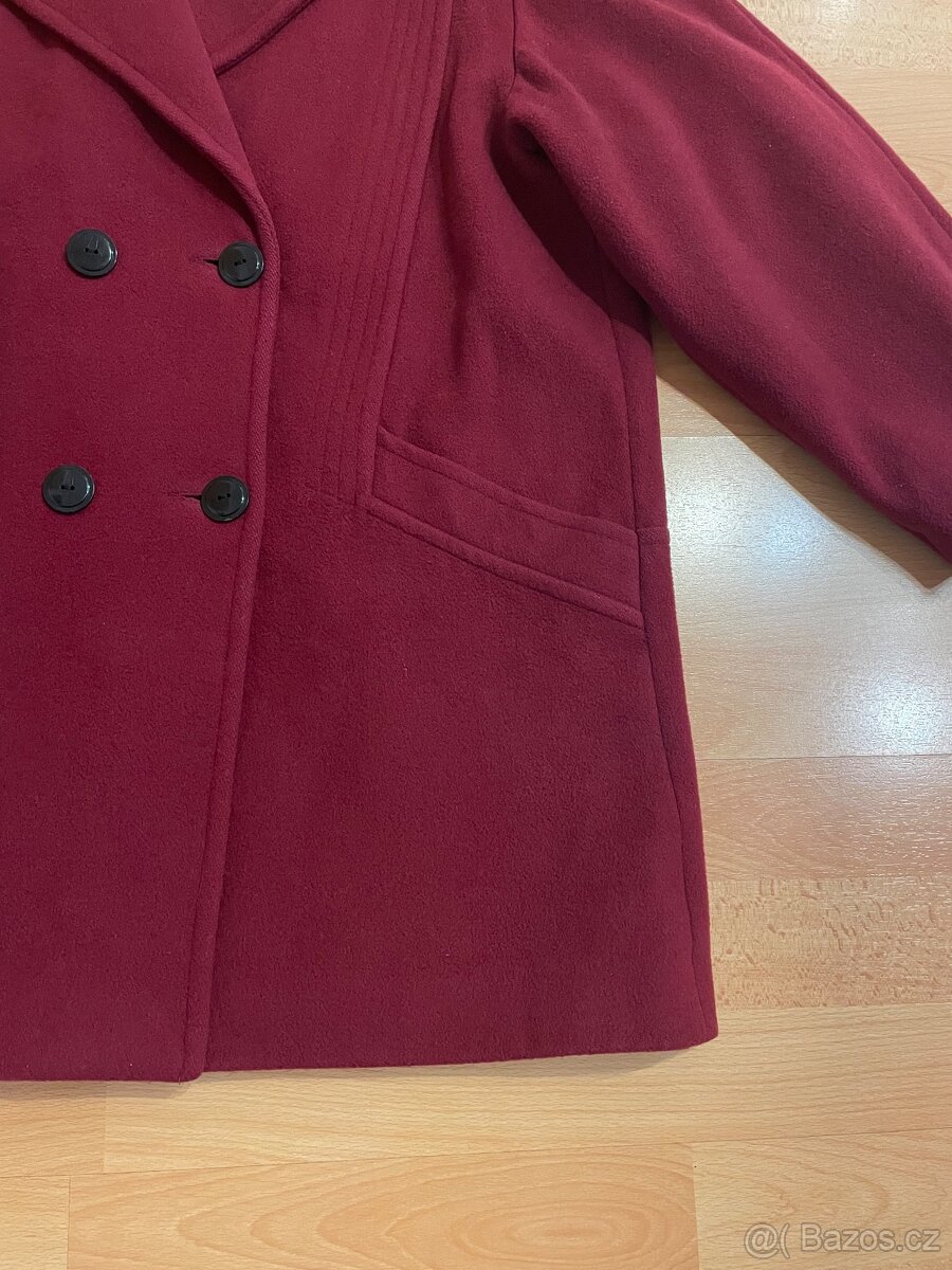 Vlněný vínový kabát - 3