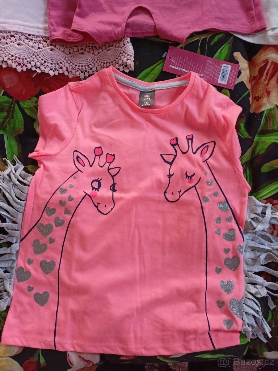 Nové dívčí trička, 15 ks, 128, 122 - 3