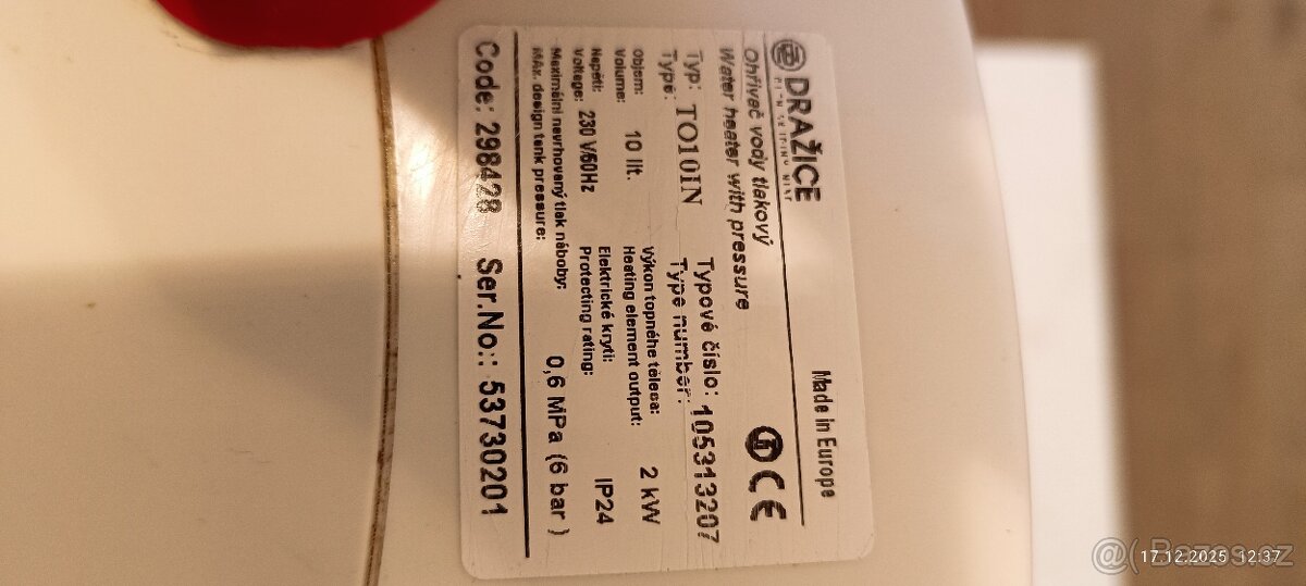 Ohřívač teplé vody Dražice průtokový - 3