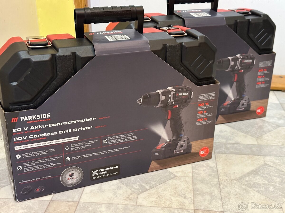 Parkside Performance Aku vrtačka |+4Ah baterie, nabíječka - 3