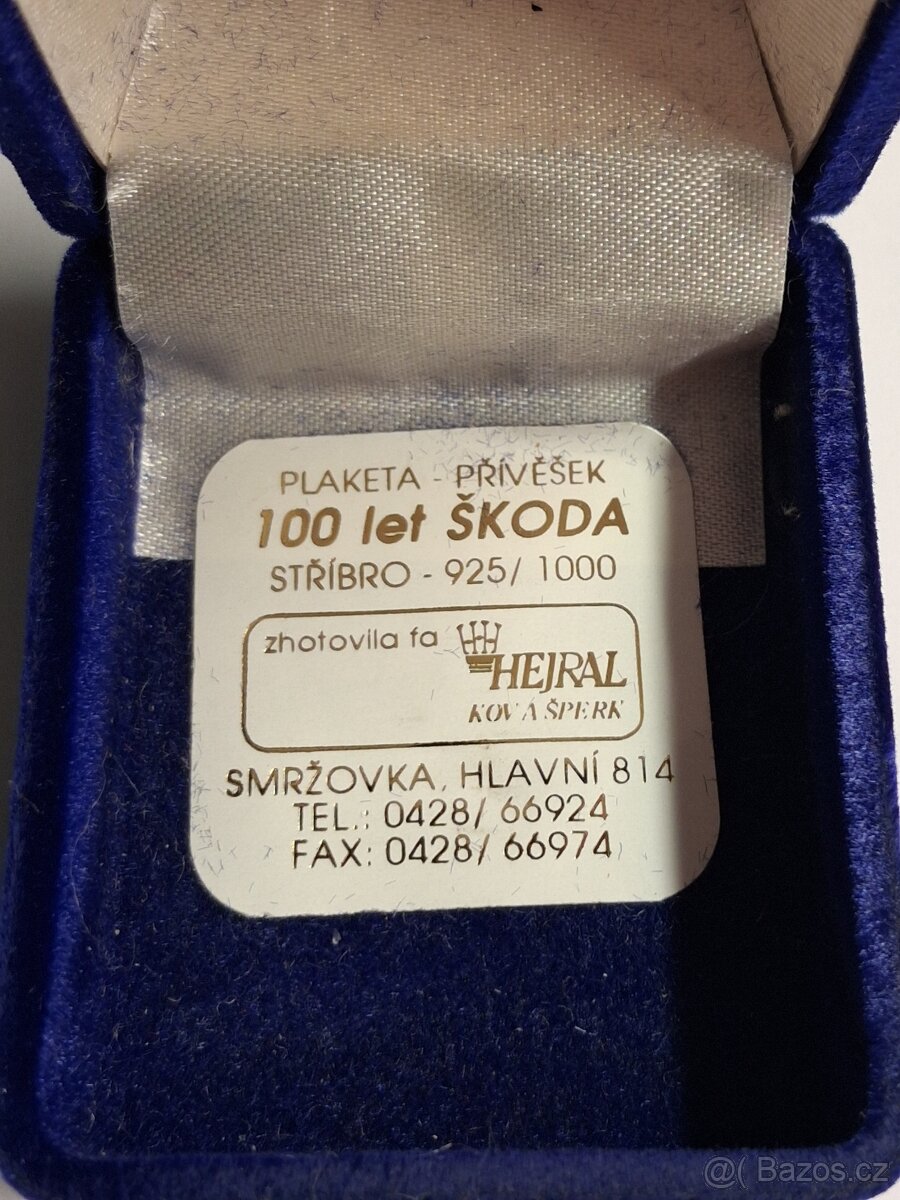 Stříbrný přívěšek 100 let Škoda - 3