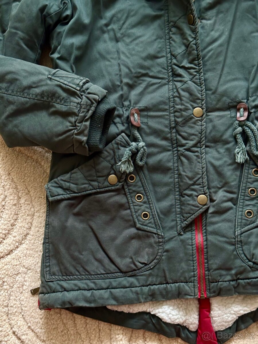 zimní khaki parka, vel S - 3