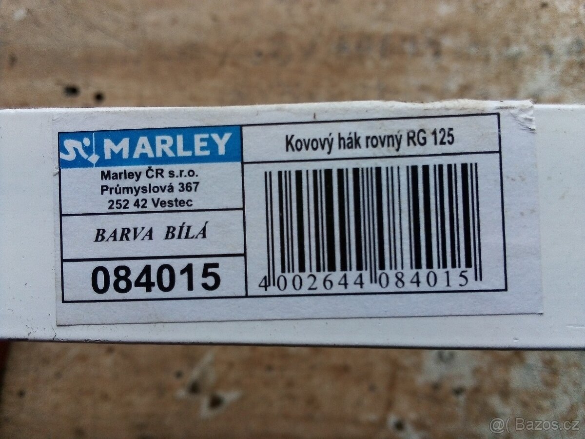 Okapové kovové háky 125mm rovné ocel lakované bílé 25 kusů - 3