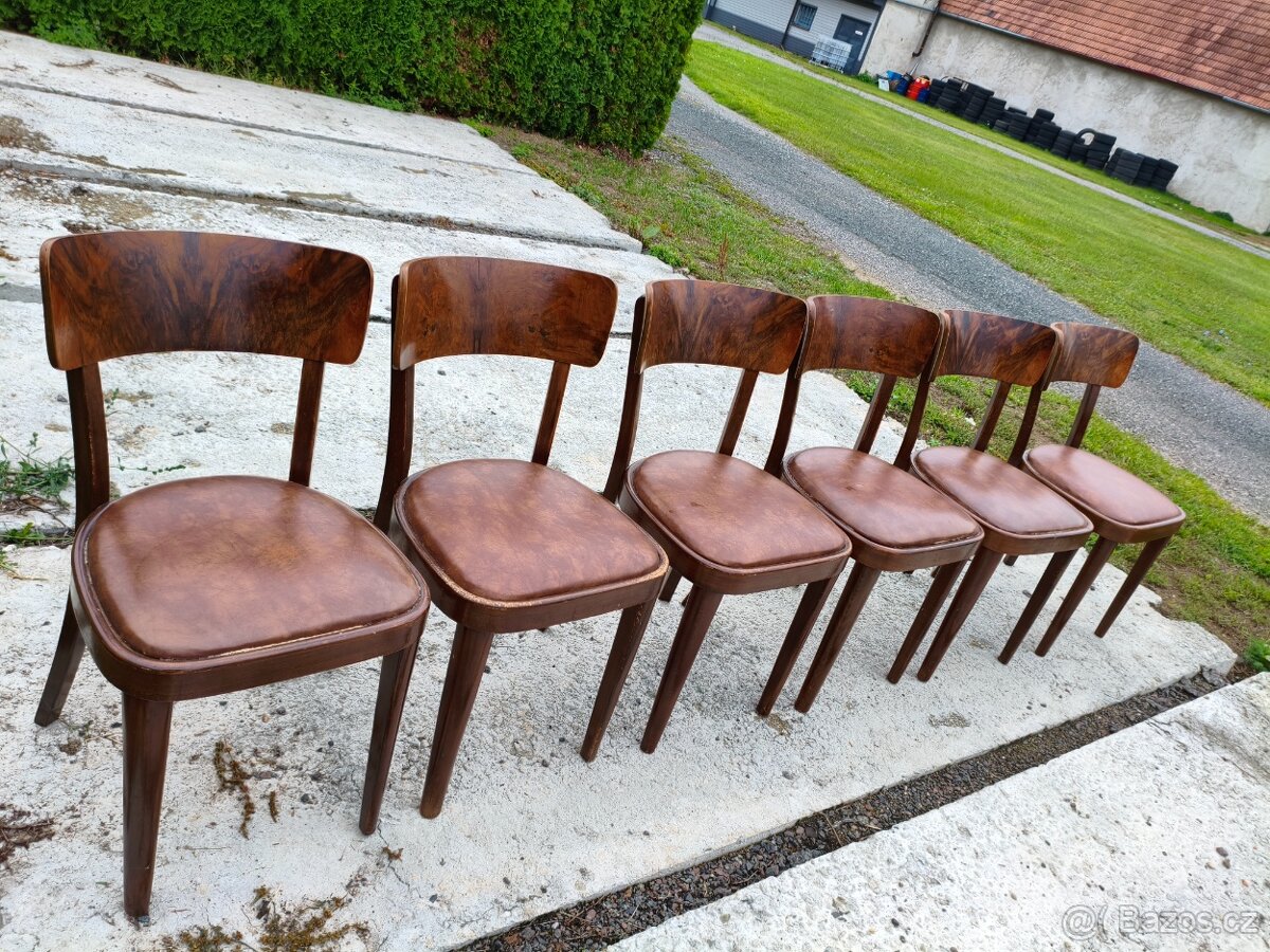 Thonet 6x značené ořechové židle - 3