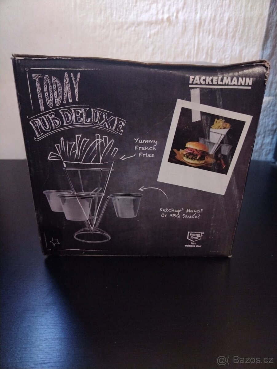 Stojánek na hranolky + mističky na omáčky - 3