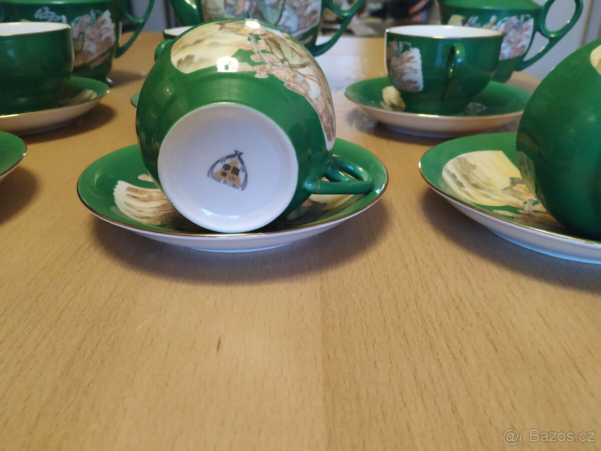 Čajová sada šálků s konvicí a cukřenkou, Čína - 3