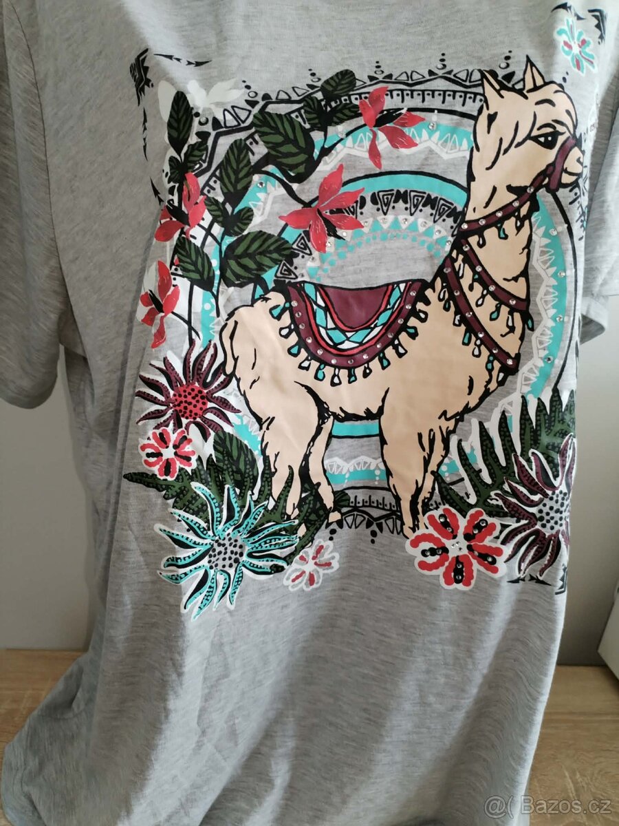 Sv. Šedé triko s lamou vel.48 - 3