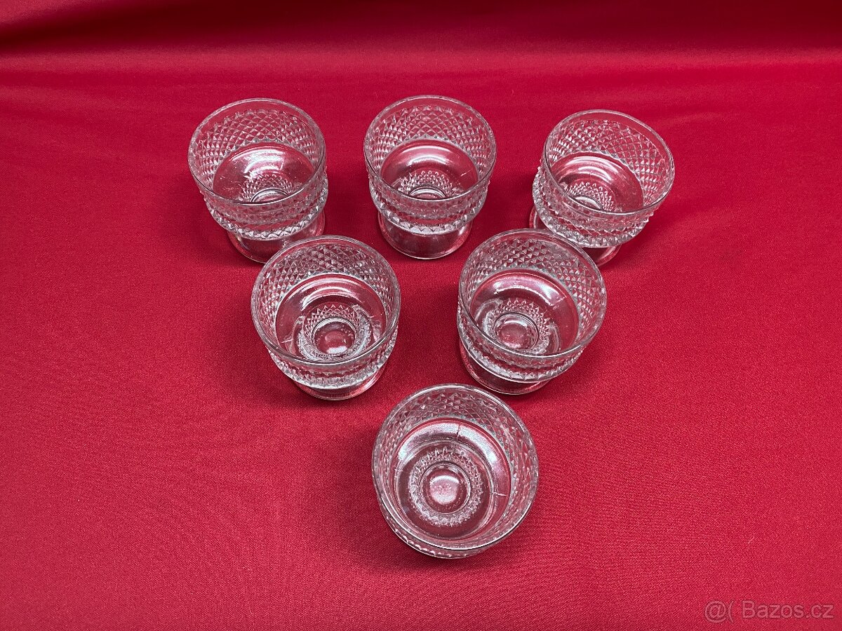 sklenice retro sklenice sada československé sklo pohár - 3