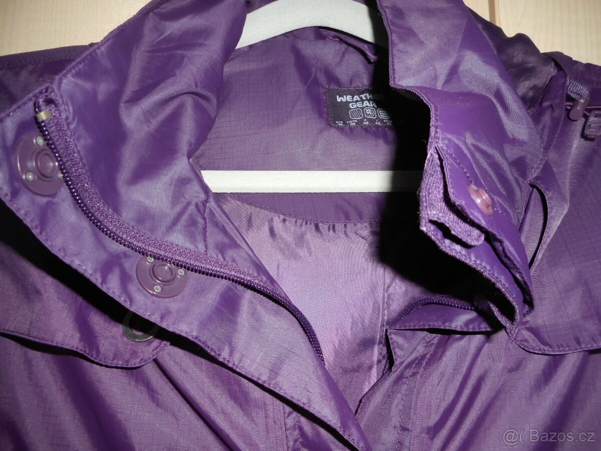 Nepromokavá bunda, parka dlouhá - fialová M - Tchibo - 3