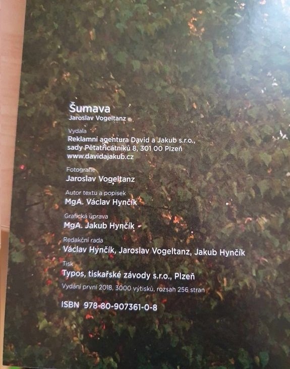 Kniha ŠUMAVA- Jaroslav Vogeltanz - NOVÁ - 3