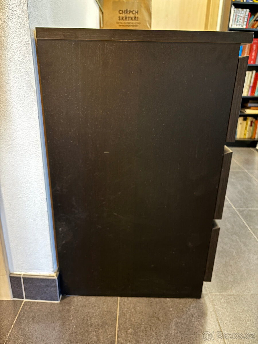 IKEA MALM komoda se 3 zásuvkami, černohnědá, 80×78 - 3