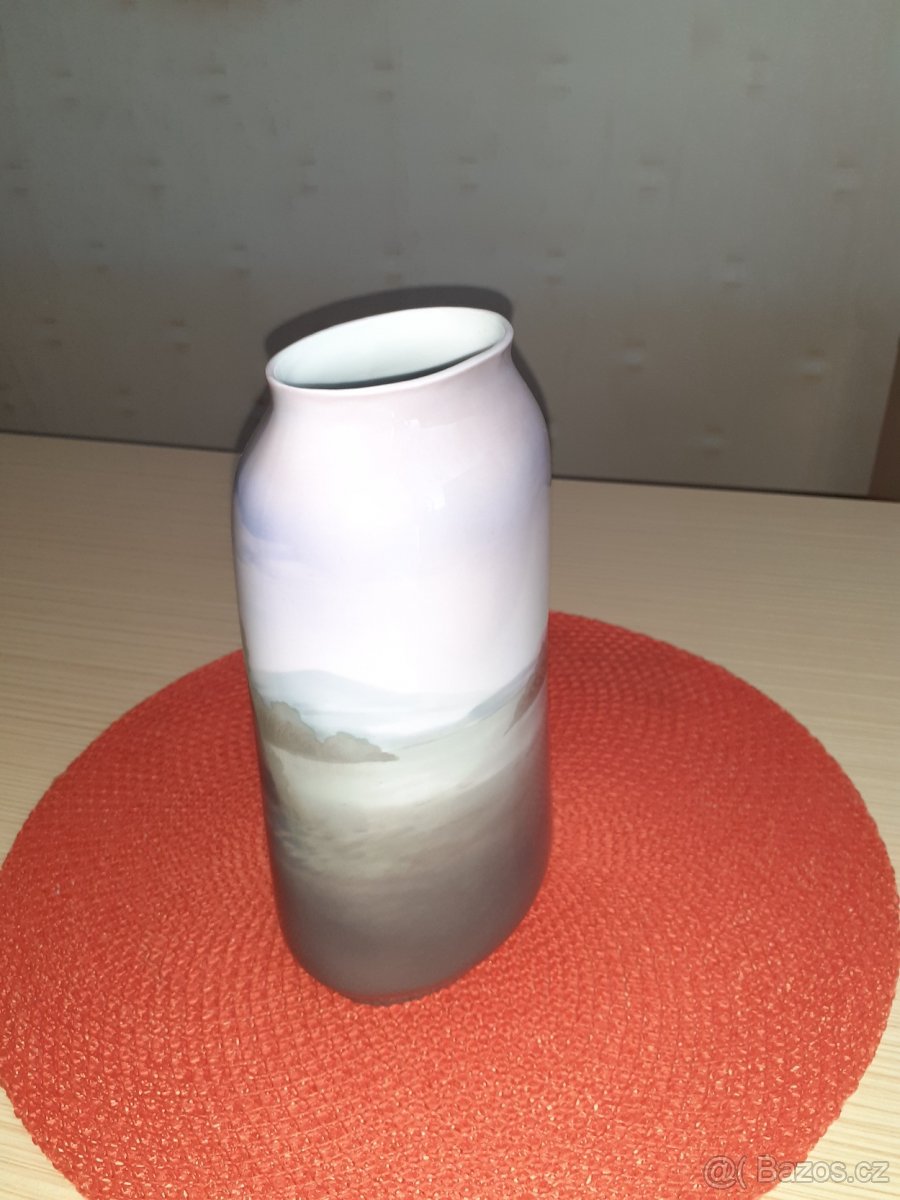 Secesní váza s malbou pod glazurou - Eichwald - 3