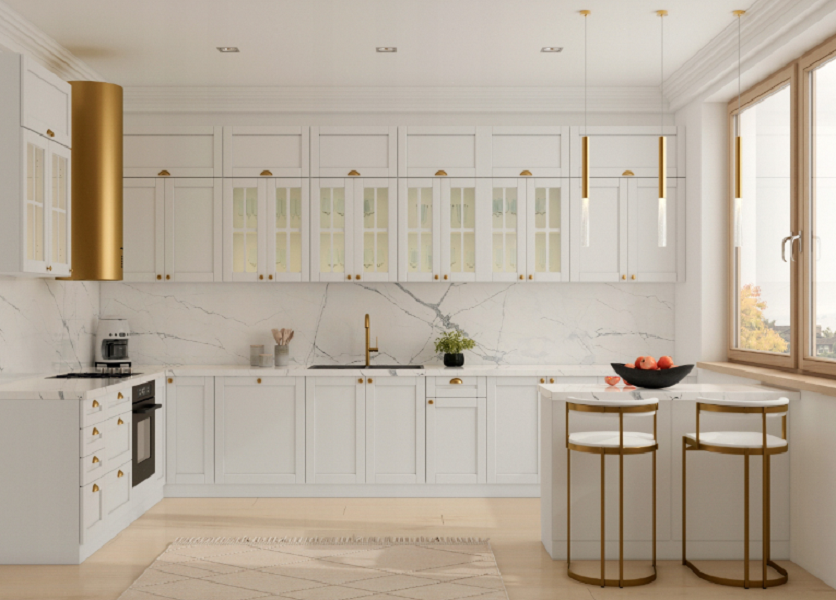 krásná designová kuchyňská sestava bílý a šedý mat - 3