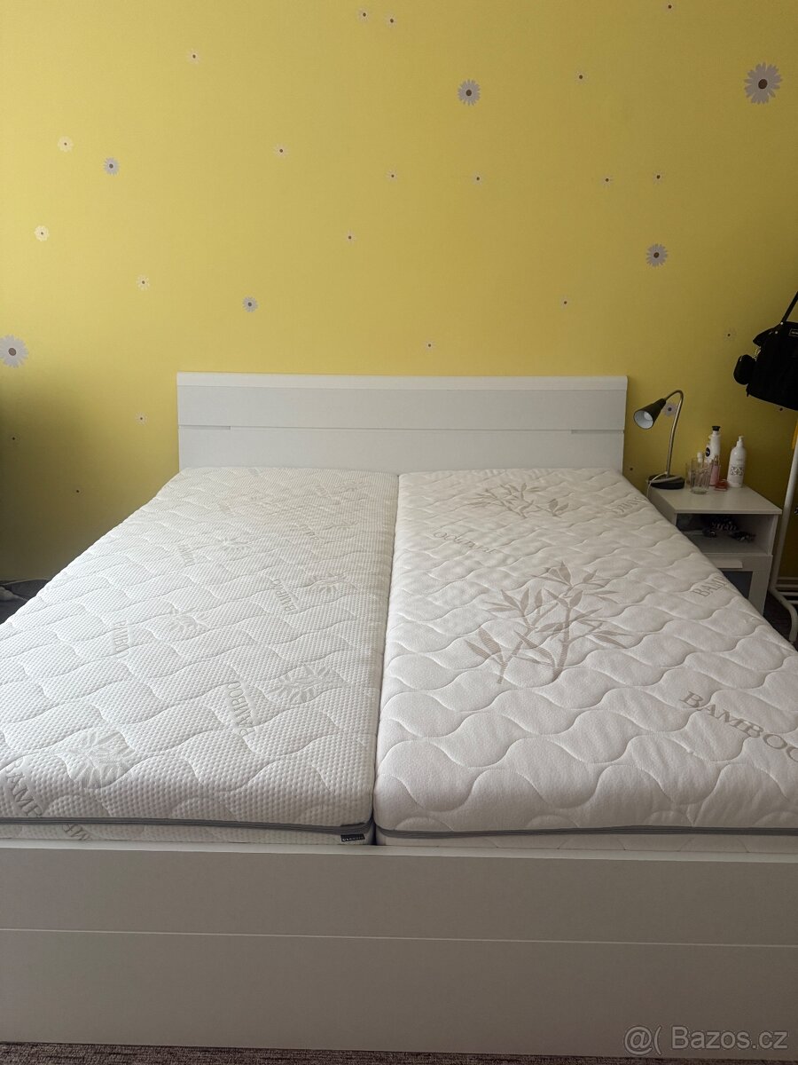 Manželská postel 180x200 cm s osvětlením a úložným prostorem - 3