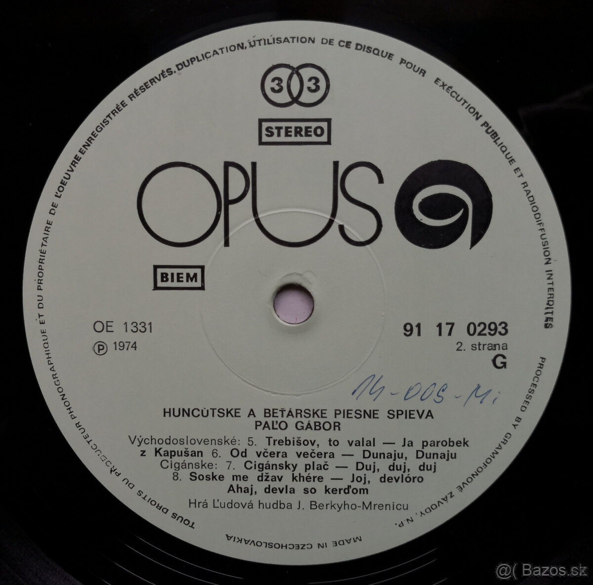 LP Paľo Gábor - Huncútske A Beťárske Piesne Spieva Paľo Gáb - 3