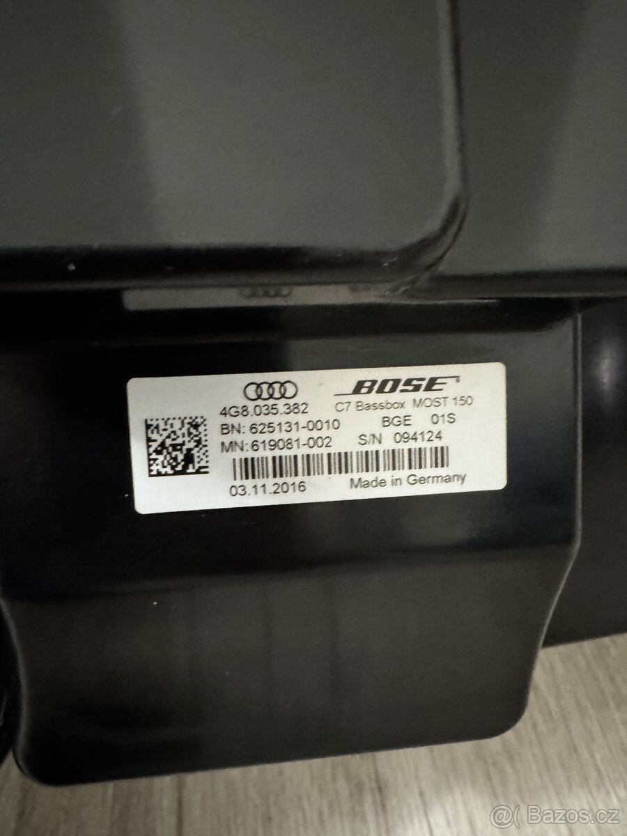 BOSE subwoofer Audi A7 C7 – Bassbox MOST150 – 4G8 035 382 - 3