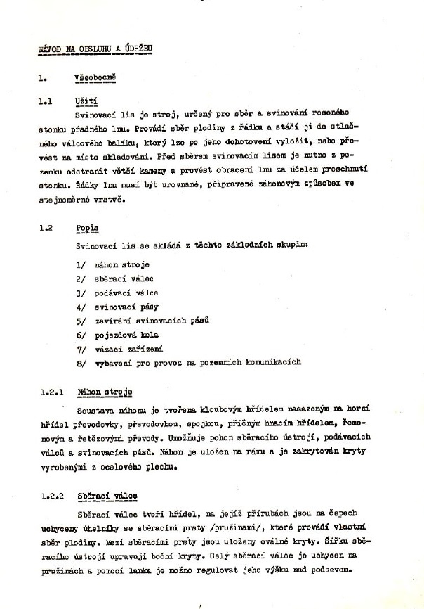 Lis Unibal návod na obsluhu a údržbu, katalog dílů - 3