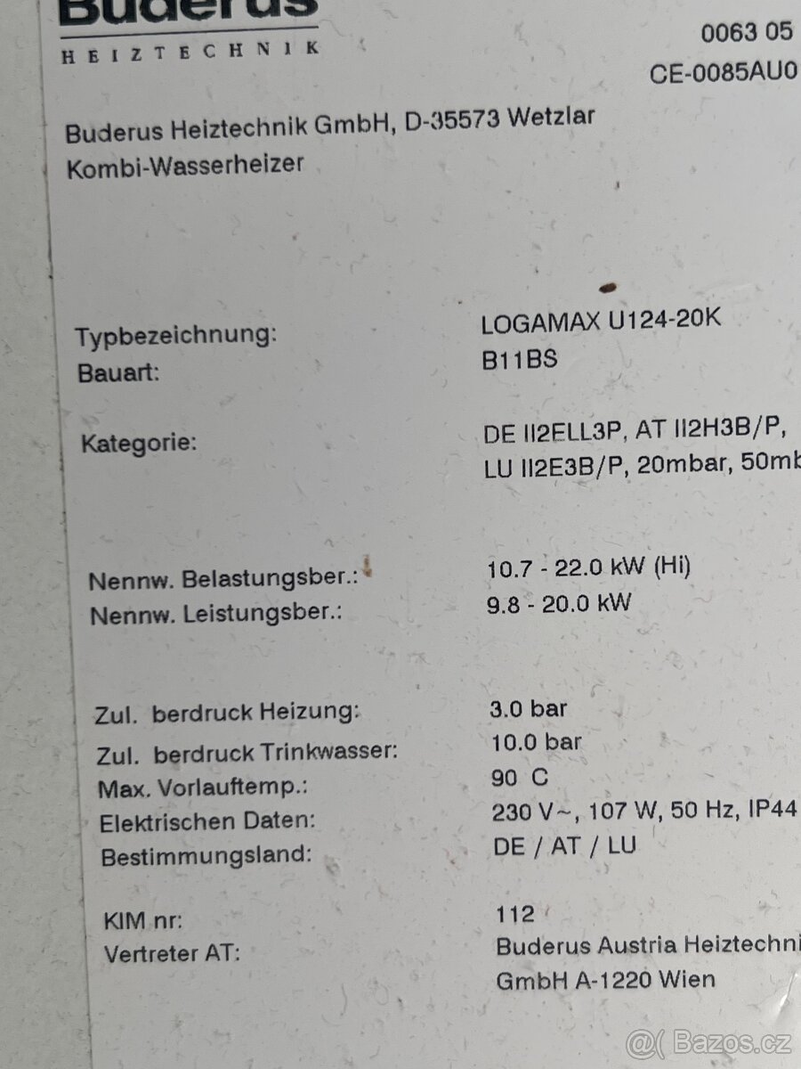 Plynový kotel Buderus Logamax - 3