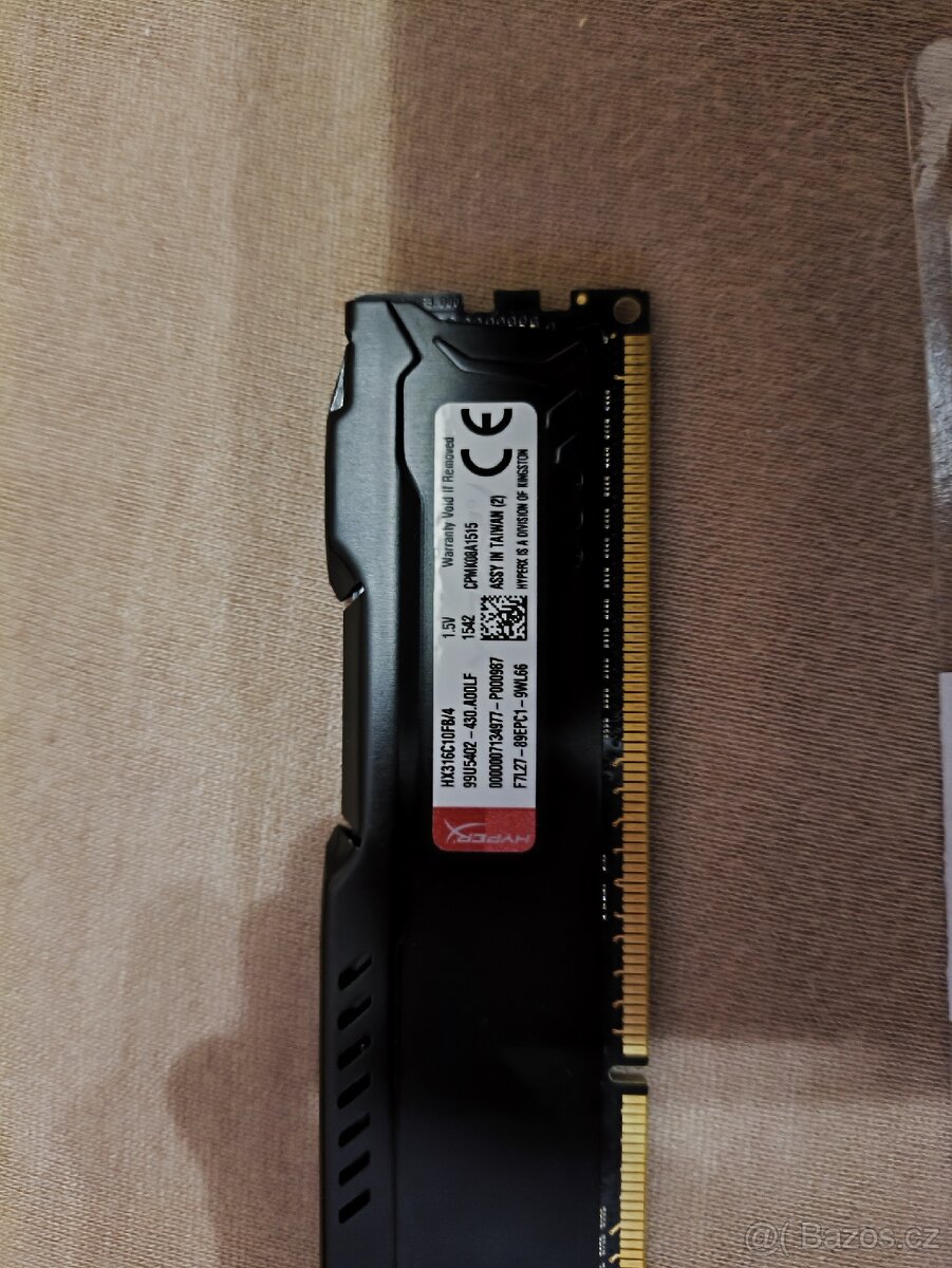 RAM DDR3 paměť 2x 4Gb Fury hyperX - 3