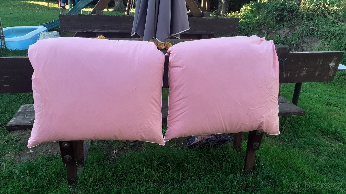 Nove dve perove periny a dva polstare ,husi peri je napln. - 3